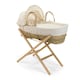 image 1 of Clair de Lune Waffle Palm Moses Basket With Folding Stand - Cream