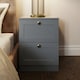 image 1 of FWStyle Artus Shaker 2 Drawer Bedside Table Nightstand Matt Grey