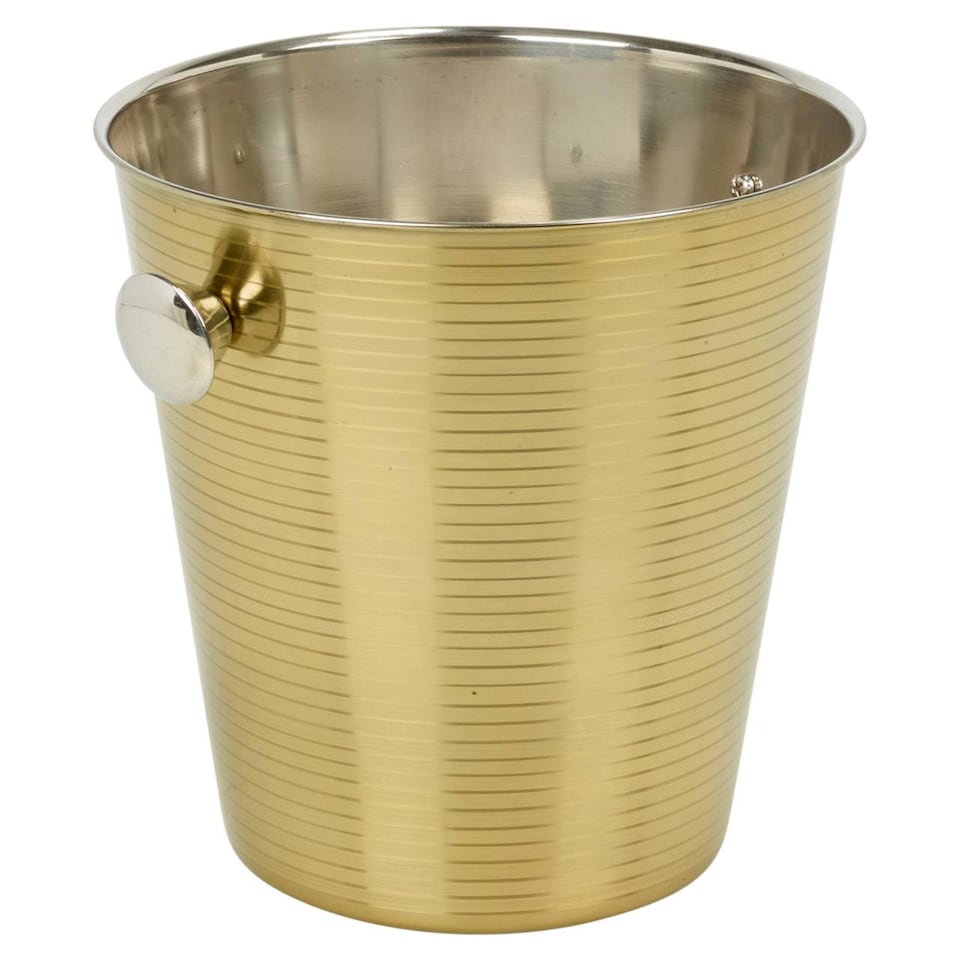 image 1 of Gold Stainless Steel Champagne Ice Bucket Ribbed | Gold | Gold | 1