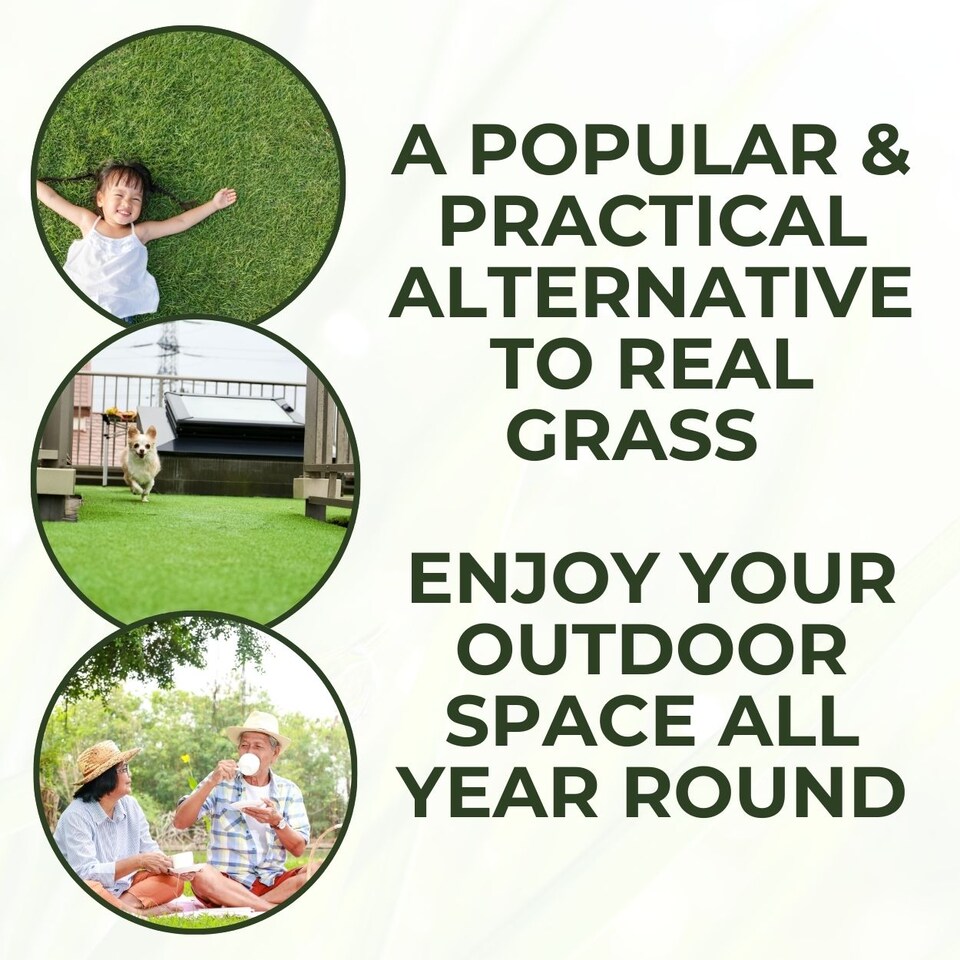 image 1 of 35mm Artificial Grass - Natural and Realistic Looking Fake Lawn Astro Turf | Green | 5M x 2M | 1