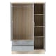 image 3 of Nevada 3 Door 2 Drawer Mirrored Wardrobe Grey