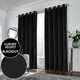 image 1 of Luxury Enhanced Living Black Velvet, Supersoft, 100% Blackout, Thermal Pair of Curtains with Eyelet Top - 46 x 72 inch (117x183cm)