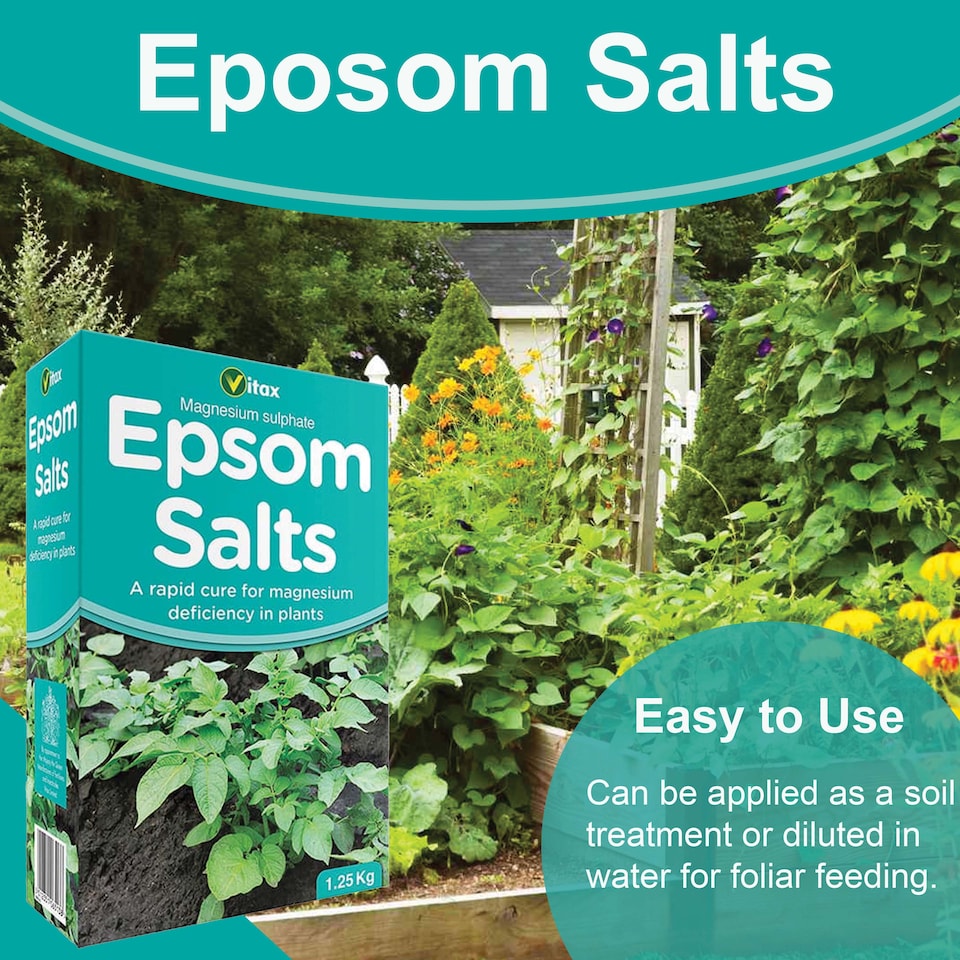 image 1 of Vitax Epsom Salts 1.25kg Fast Acting Magnesium Feed for Gardens & Houseplants