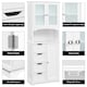 image 4 of Yaheetech Freestanding Bathroom Cabinet with Adjustable Shelf White White