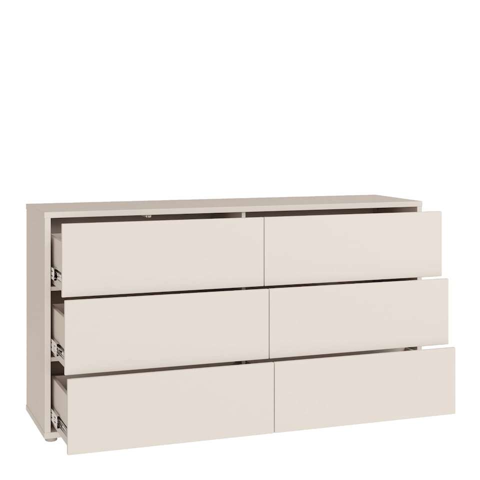 image 1 of Alice Springs 6 Drawer Wide Chest with Push-to-Open Drawers in Sand