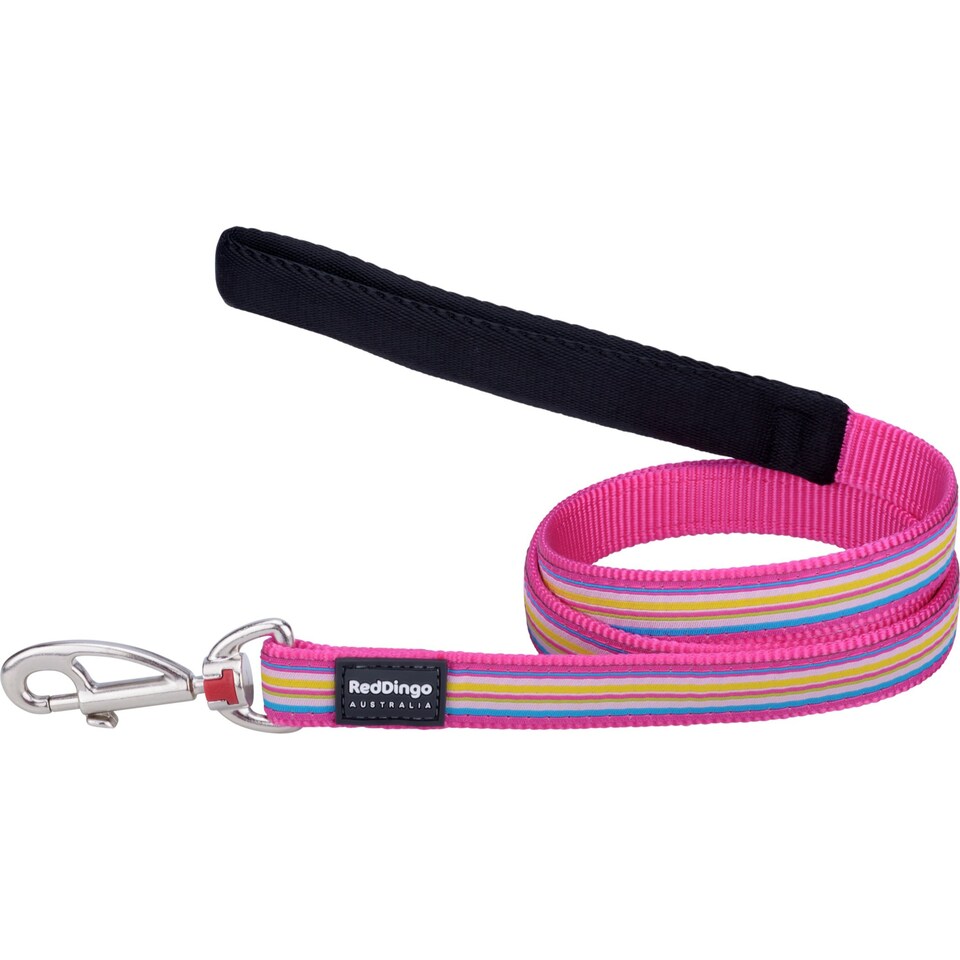 Dog Lead Design Horizontal Stripes Hot Pink 1.2m Pink | S