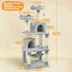 image 3 of Yaheetech 158 cm Multi Level Cat Tree with Condos Light Grey