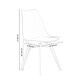 image 10 of 5PCs Dining Set - a White Round Dining Table & Set of 4 White Lorenzo Tulip chairs with Padded Seat | Green