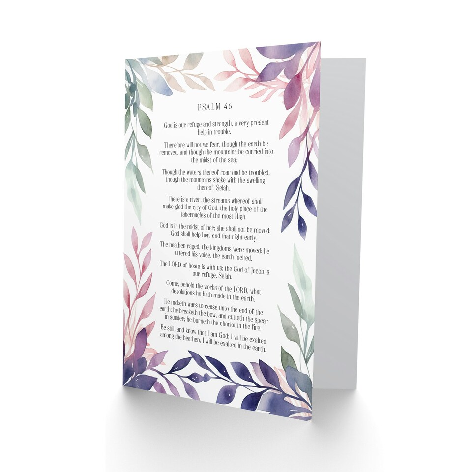 image 1 of Psalm 46 Our Refuge and Strength Old Testament Bible Christian Birthday Card