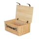 image 1 of Buff Willow Empty Picnic Basket with Pinewood Lid | Brown | L