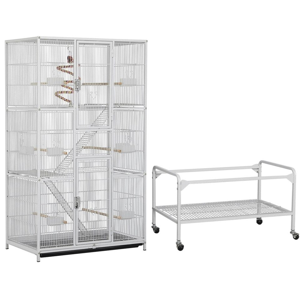 image 1 of Yaheetech 175.5 cm Tall Extra Large Pet Cage for Small Animals White