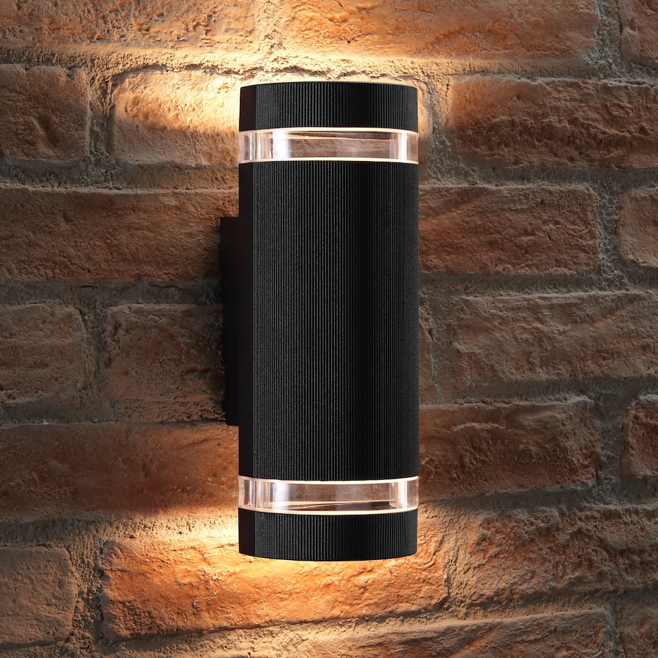 image 1 of Auraglow Outdoor Double Up & Down Wall Light - ELTON | Grey | Anthracite/Warm White
