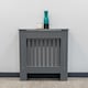 image 1 of JSH Radiator Cover Vertical Grey Slat Wood MDF - Small - 78cm (W) x 81.5cm (H) x 19cm (D) | Grey
