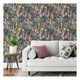 image 2 of Grandeco Delphinium Vinyl Textured Wallpaper - Blue/Pink - 10.5m x 53cm Blue