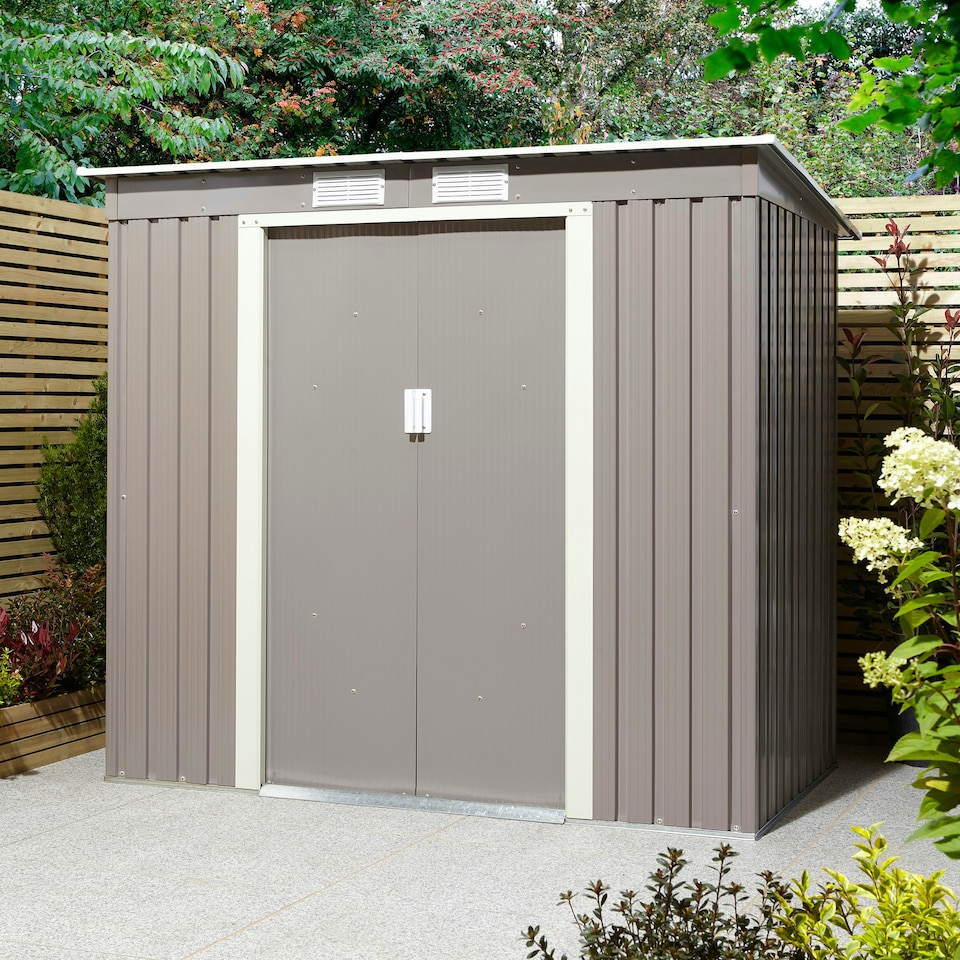 image 1 of Rowlinson Trentvale Metal Shed 6x4 Pent Roof