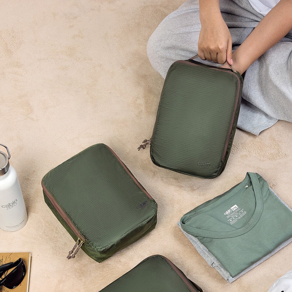 image 1 of CabinZero Ultralight Packing Cube (Medium), Lightweight Travel Organizer | Green | GEORGIAN KHAKI