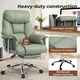 image 7 of Heavy Duty Executive Office Chair Wide Spring Cushion Recliner with Footrest | Green | Green