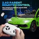 image 4 of HOMCOM Lamborghini SVJ 12V Ride-On Car w/ Lights Music Remote 3-8 Yrs Green