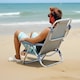 image 7 of Gr8 Garden Grey Folding Beach Deck Chair Portable Sun Bed Lounger 4 Adjustable Position