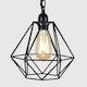 image 1 of ValueLights Industrial Satin Black Wall Ceiling Light Fitting With Black Metal Cage Shade
