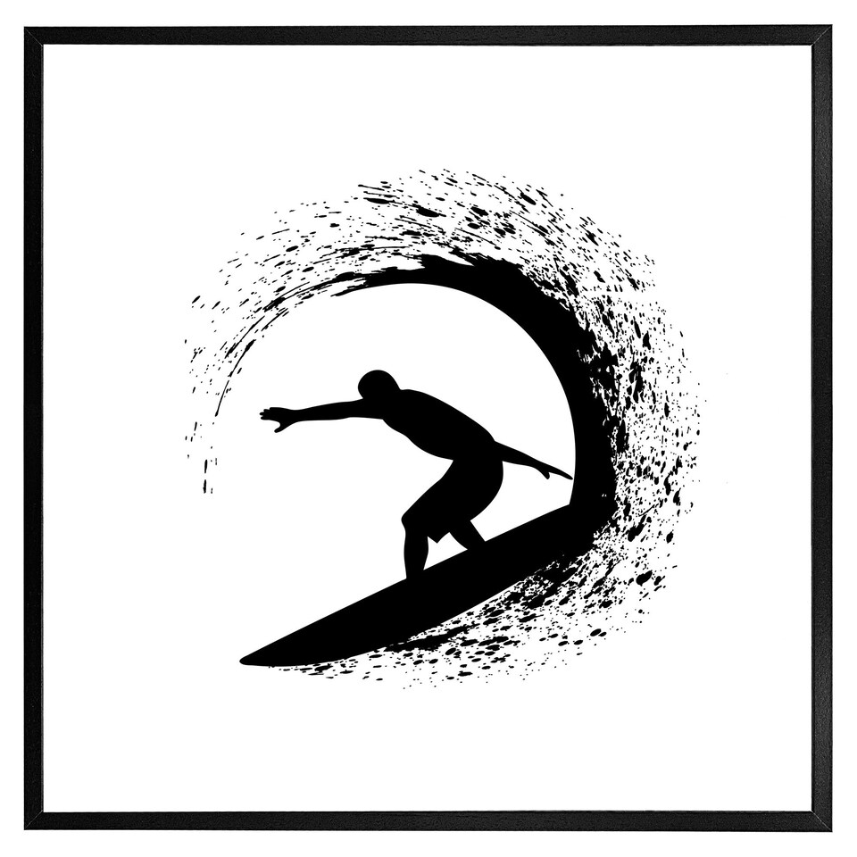 image 1 of Surfer silhouette (Picture Frame) Black | XL