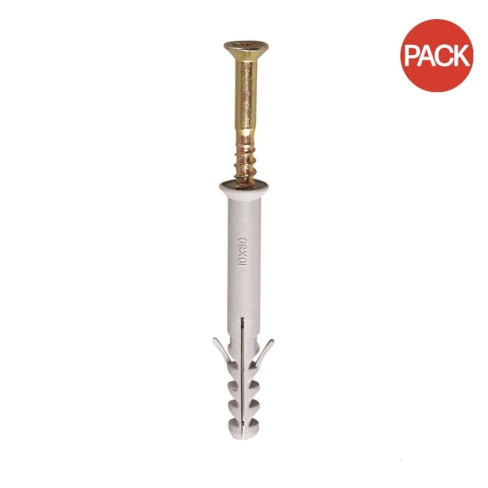 image 1 of Securfix Frame Fixings (Pack of 10) - Gold/White - 100mm x 10mm