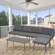 image 8 of Groundlevel The Hamilton 4 Piece Outdoor Furniture Set Outdoor Patio Sofa And Table