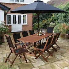 Deluxe Bali 8 Seater Garden Furniture Set (7ft x 3ft)