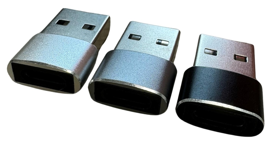 image 1 of USB-C 3.1 to USB-A Adapter | Silver | Light Silver USB-A to USB-C Adapter