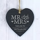 image 1 of Personalised Mr & Mrs Slate Heart Decoration