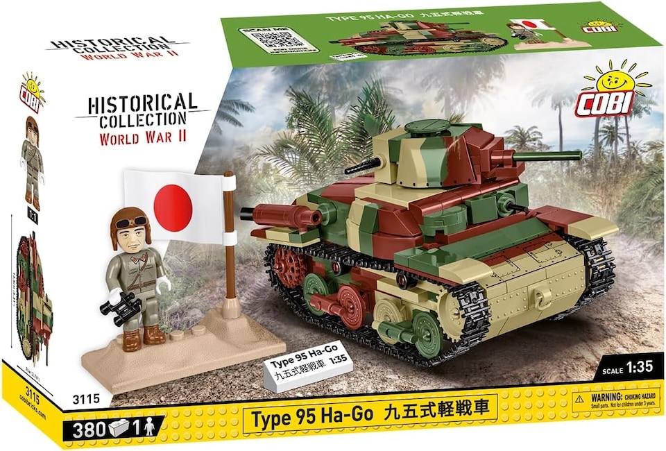 image 1 of Cobi 3115 - World War II - Type 95 Ha-Go Japanese Tank 380KL 380 pcs