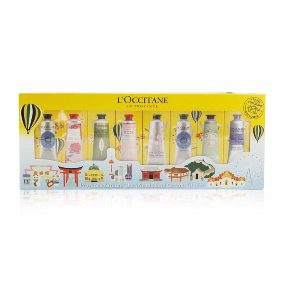 image 1 of Provence Around The World Hand Cream Kit Of 8: (2Xshea Butter + 1X Rose, Cherry Blossom, Lavender, Peony, Almond, Verbena) 30 ml/1Oz - 8X30 ml/1Oz