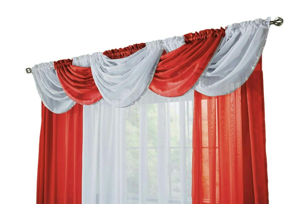 image 1 of Glitter Swag Panel - Red