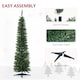 image 7 of HOMCOM 7ft Unlit Artificial Christmas Tree, Pencil Slim mas Tree with Solid Stand and Realistic Branches, Green
