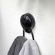image 2 of Showerdrape SuctionLoc Black Stainless Steel Wall Mounted Robe Hook