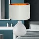 image 7 of Set of 2 Tuscan - White Ceramic Lamps with Grey & Gold Shade White | Grey
