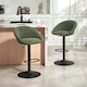 image 2 of HOMCOM Swivel Bar Stools Set of 2 Height Adjustable Bar Chairs Dark Green | Green | Adjustable Height | 2