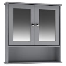 Wall Mirror Cabinet | Grey | 64 x 12 x 34 | 1