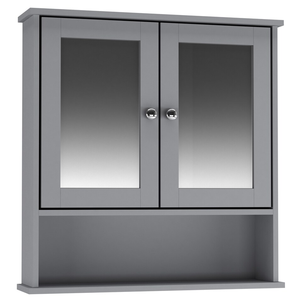image 1 of Wall Mirror Cabinet | Grey | 64 x 12 x 34 | 1