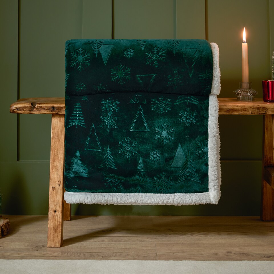 image 1 of Furn Festive Time Sherpa Fleece Throw