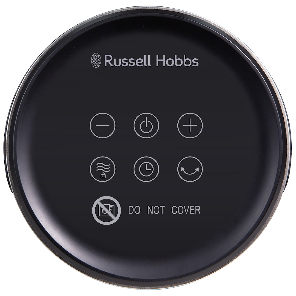 image 1 of Russell Hobbs RHCH2002S Space Heater in Black & Silver Round 1500W Portable Electric Heater