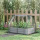 image 2 of Outsunny Raised Garden Bed Planter Box with Greenhouse, Large Window, Clear