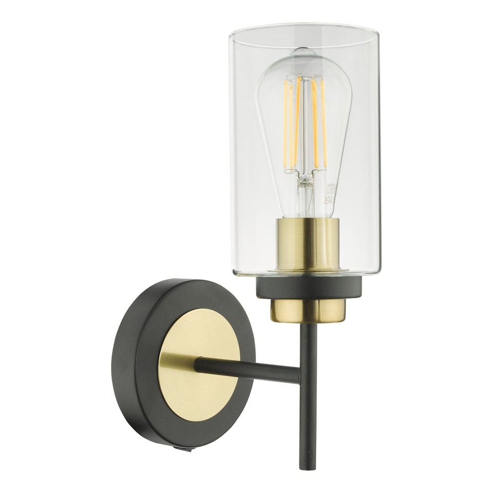 image 1 of Greig Black & Gold Bathroom Wall Light