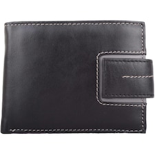 Soft Leather Tri-Fold Money / Credit Card Holder / Wallet Black