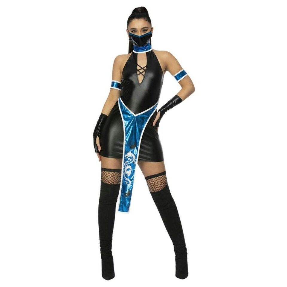 image 1 of Fever Womens/Ladies Ninja Costume Set - Black/Blue - M M