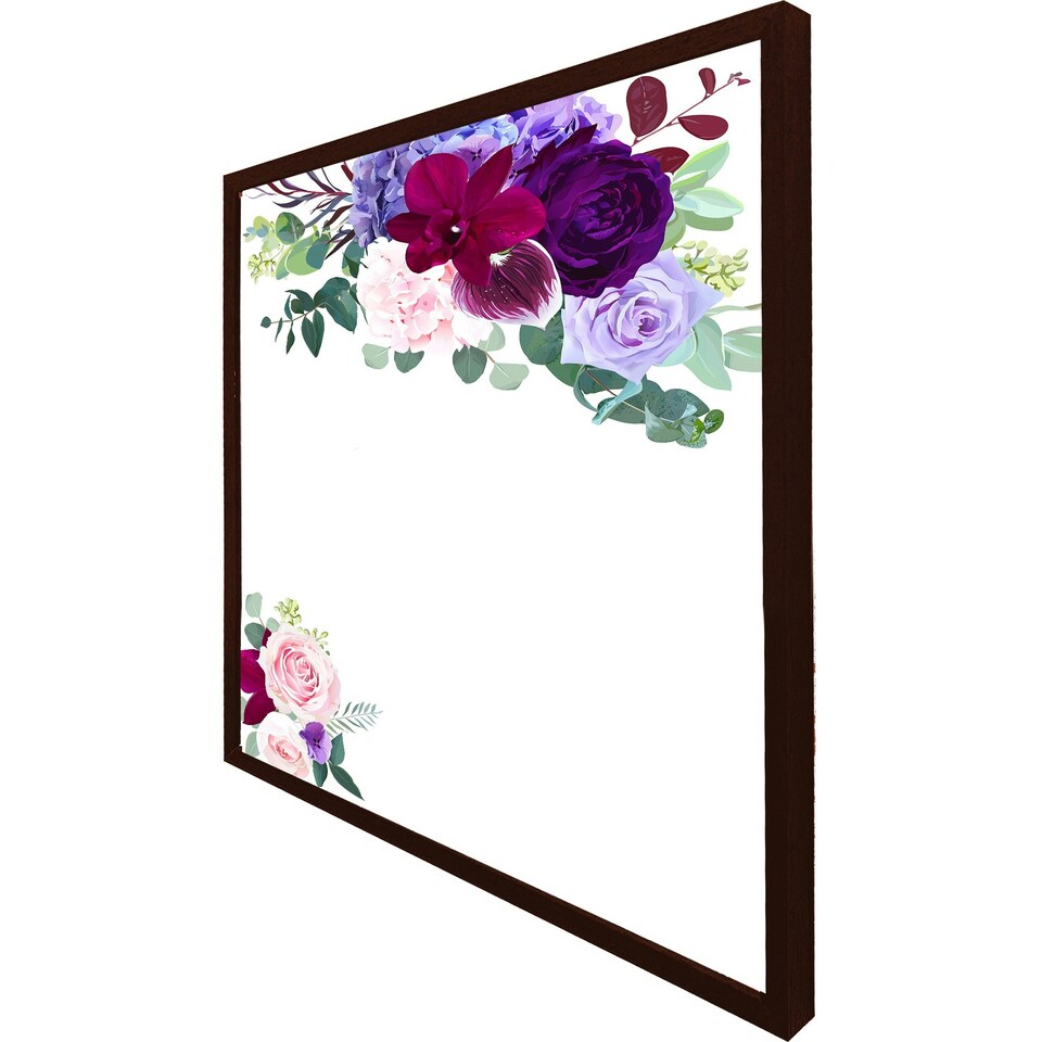 image 1 of Pink & purple roses (Picture Frame) Brown | M