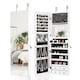 image 1 of COSTWAY LED Lighted Mirror Jewelry Cabinet Wall/Door Mounted Jewelry Armoire  Organizer