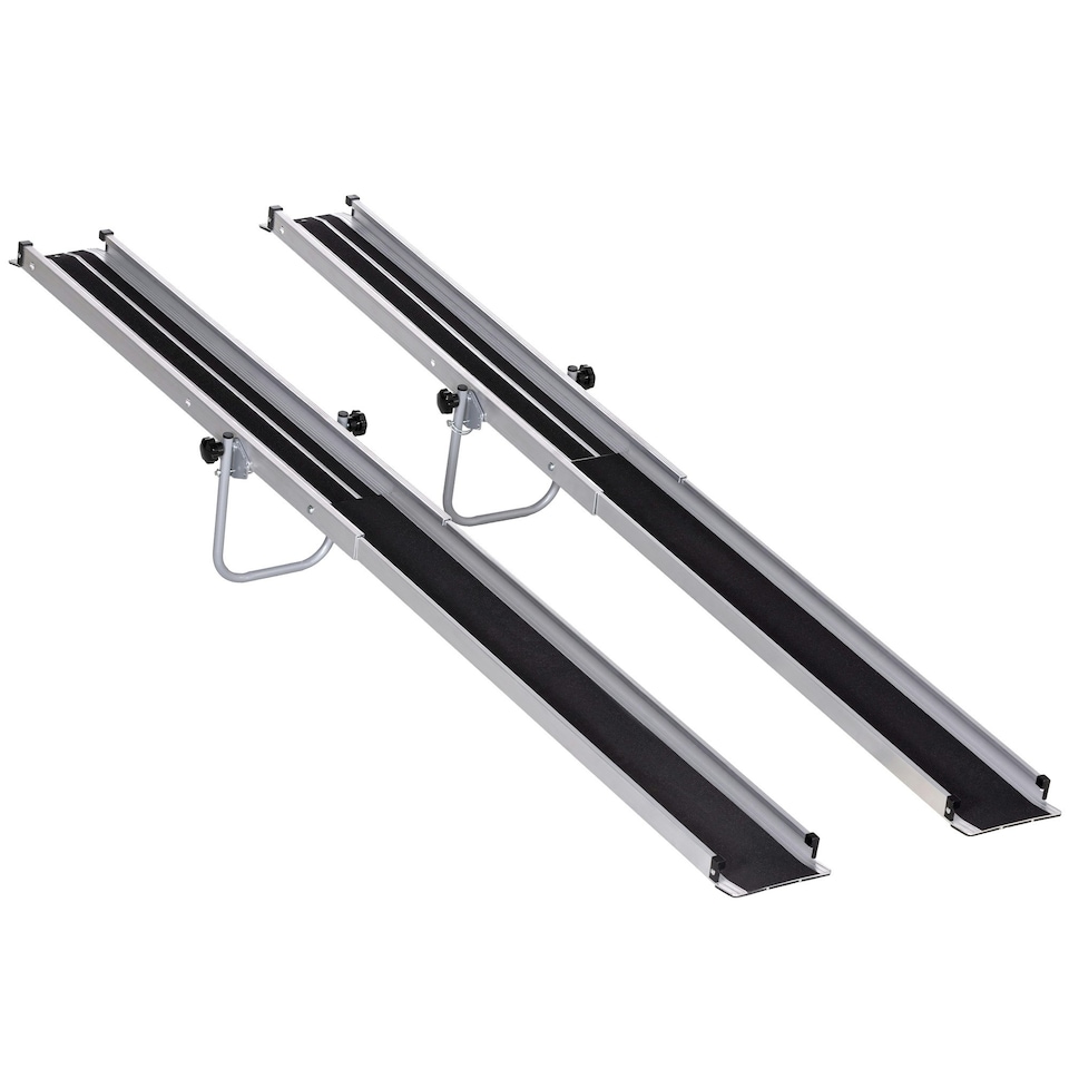 image 1 of HOMCOM Aluminium Telescopic Wheelchair Ramps, 244cm, 270kg, Folding