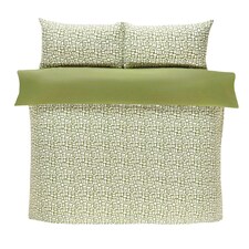 Pebbles Polyester Duvet Cover Set with Pillowcase Green | King