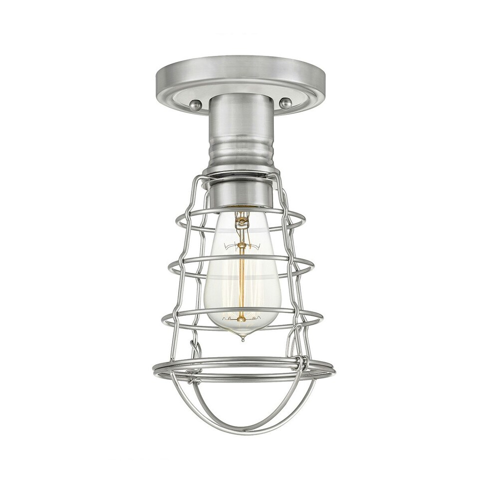 image 1 of Quoizel Mixon Semi Flush Ceiling Light Brushed Nickel